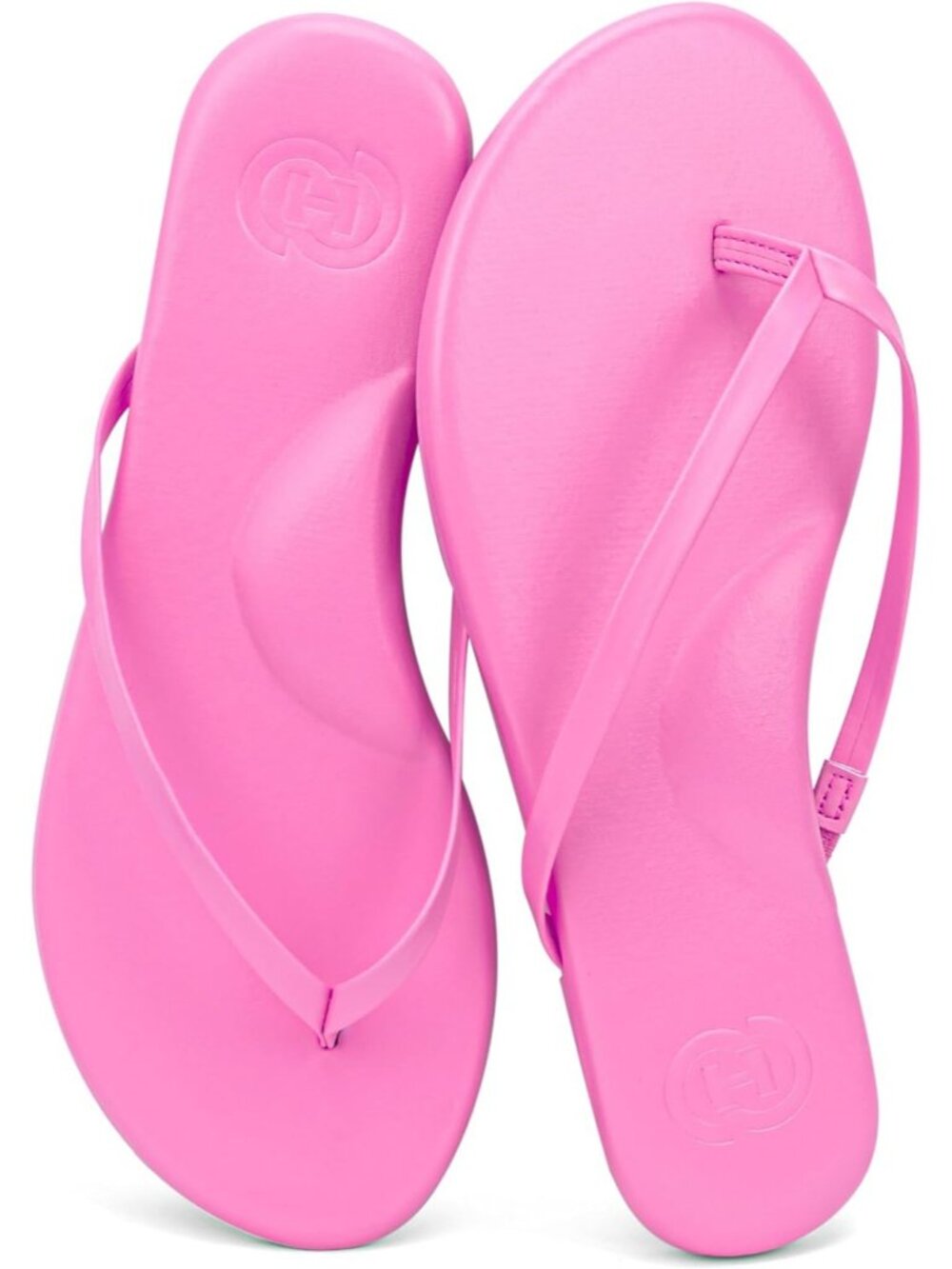 Women's Rose Faux Leather Summer Memory Foam Thong Beach Slide Flats Sandals